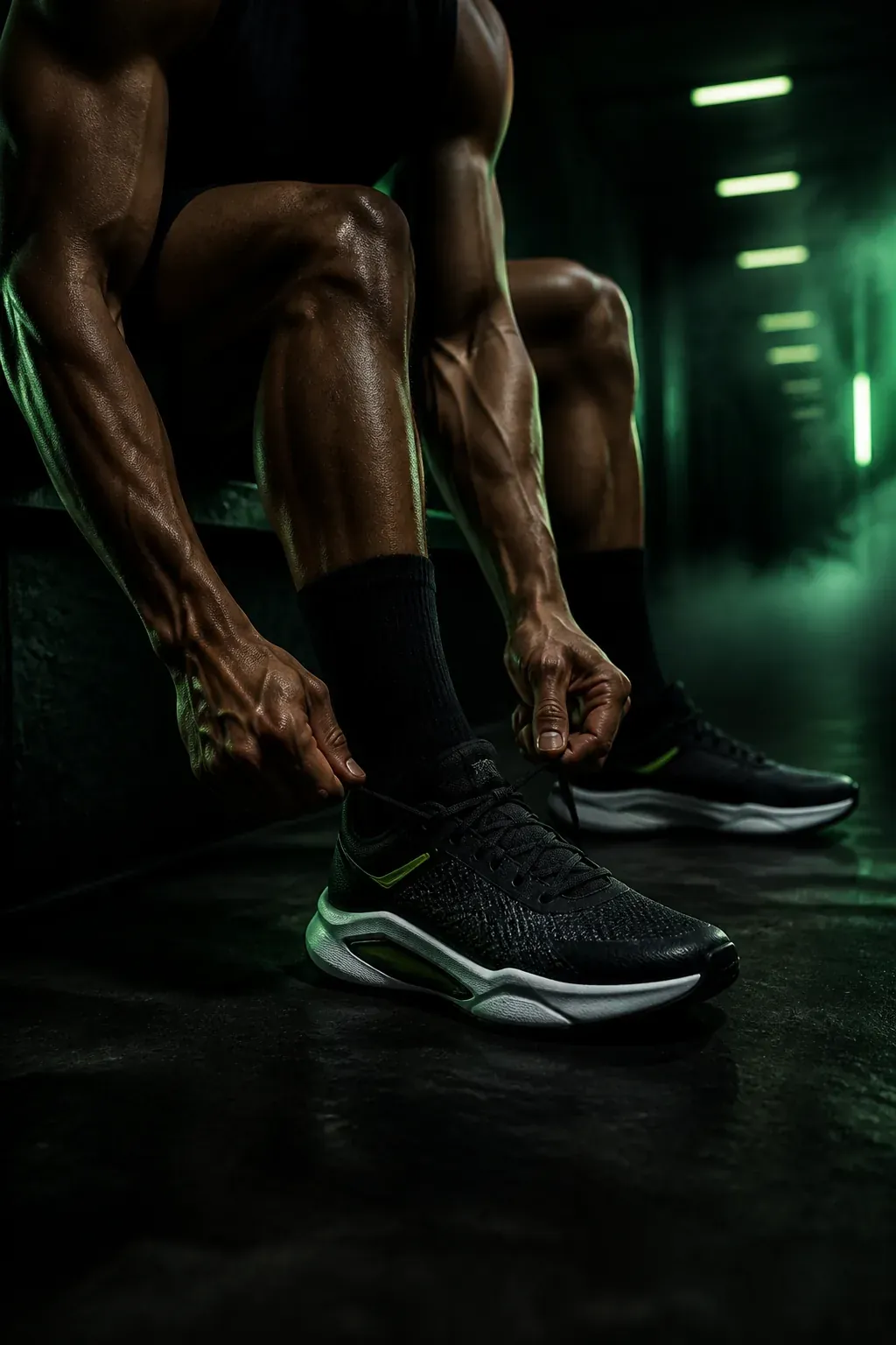 Athlete preparing for a strength training session